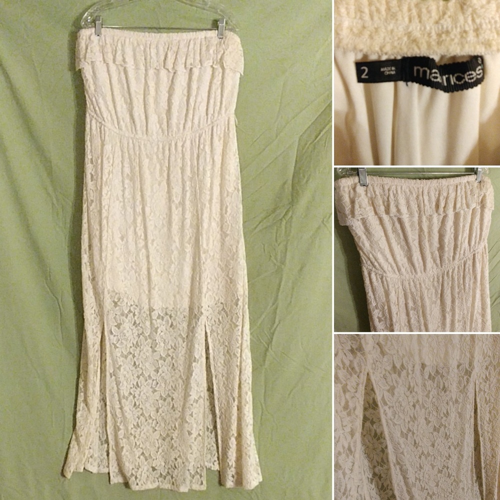 Size 2 Maurice's Cream Lace Maxi Dress